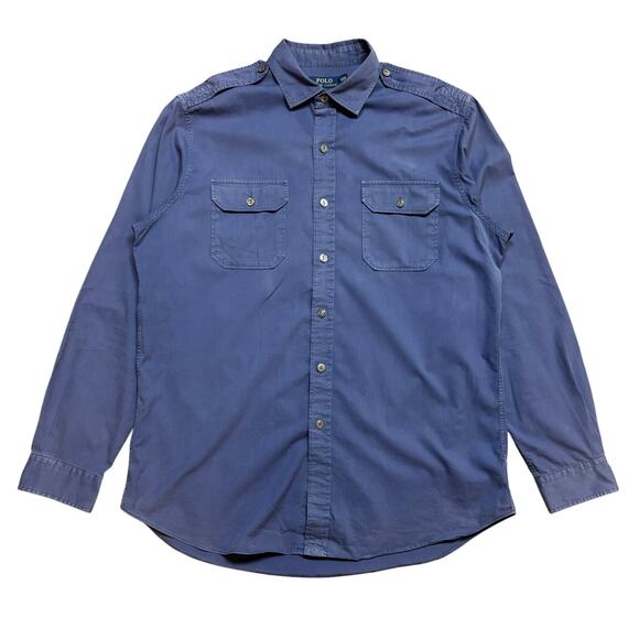 Polo Ralph Lauren Feather Weight Twill Utility Button Down Shirt Men's Large - Picture 1 of 9